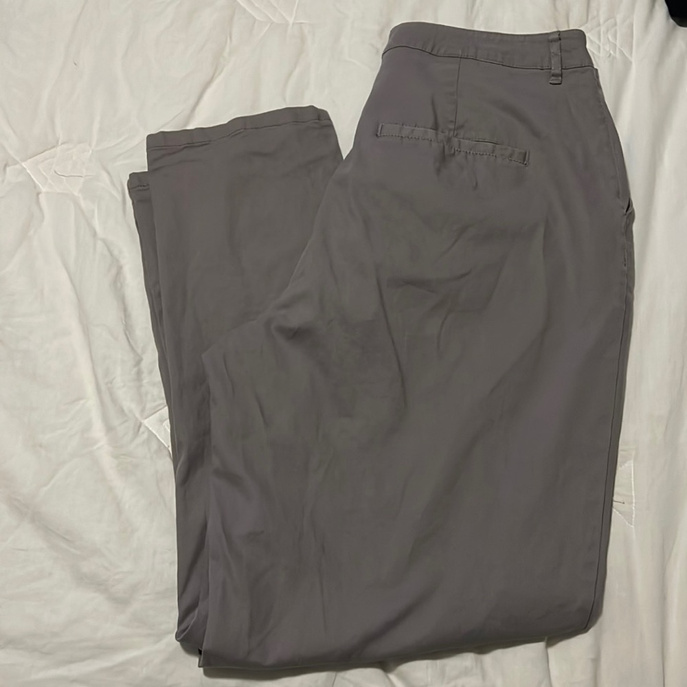 asos design size 10 grey slacks, trousers, straight leg, work, office wear